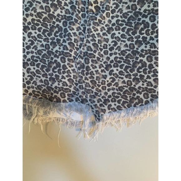 Free People Cotton Cheetah/Leopard Printed Bailey Denim Mini Skirt Size 26 New - Picture 6 of 12